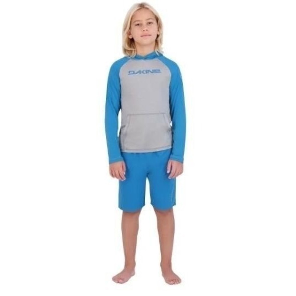 Dakine Swim Boys 2-piece Swim Set‎ Blue/Gray Rash Guard UPF 30+ Small NWT!